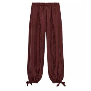Zara Ballon Tie Pants - Brick